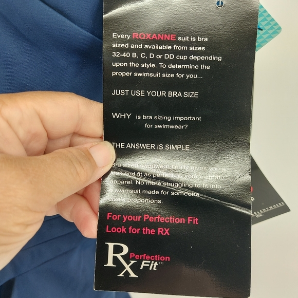 Roxanne Size Ruched Navy Blue One Piece Swimsuit 36C - Picture 3 of 7